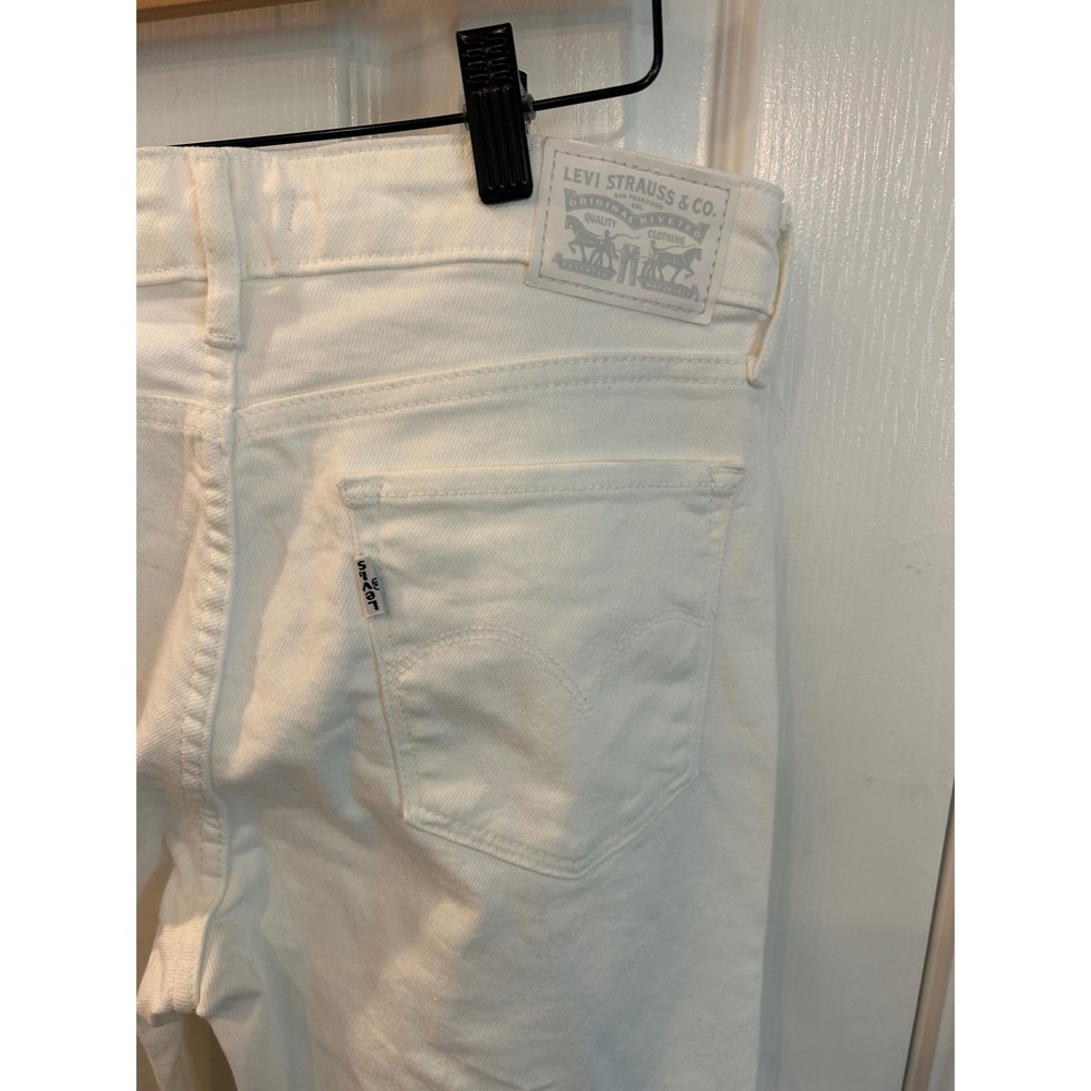 Levis 711 Skinny Jeans White Mid Rise Slim Fit Denim Pants 28 - Picture 6 of 7